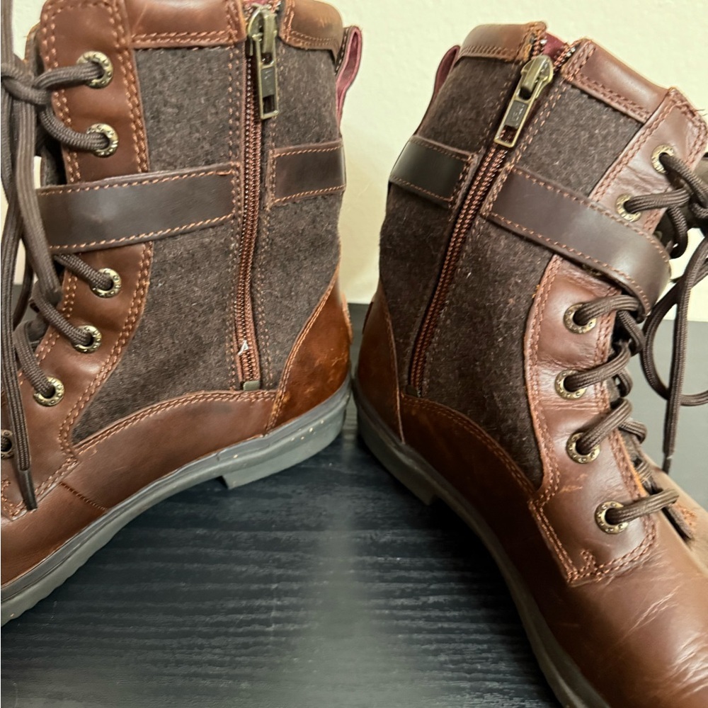 UGG Kesey Chestnut Brown Leather Waterproof Moto Buckle Boots No Box Size 8 - Picture 6 of 9